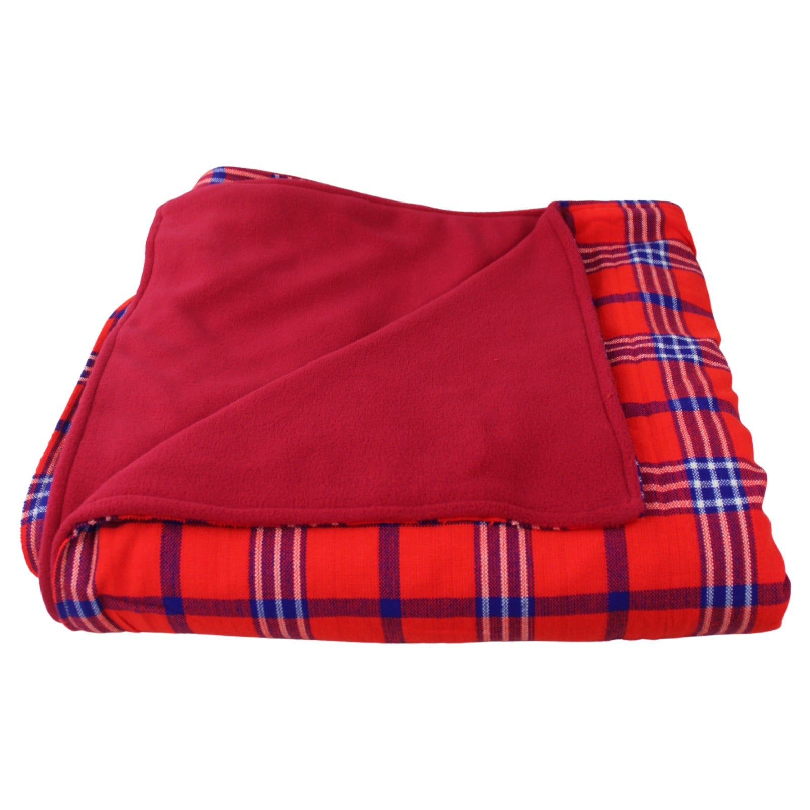 Laikipia_Scarlet_Maasai_Fleece_Blanket Laikipia Scarlet Maasai Fleece Blanket - Image 1